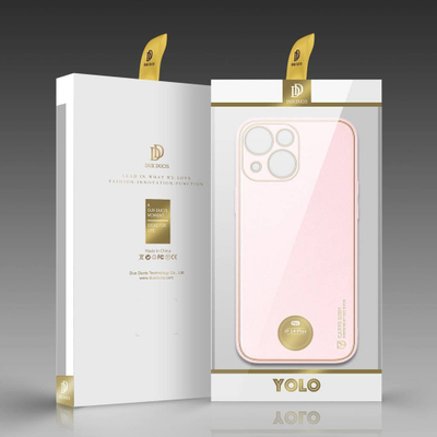 Mbrojtëse telefoni Dux Ducis Yolo për iPhone 14 Plus, lëkurë eko, rozë