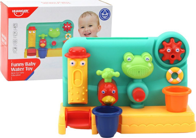 Играчка за бања Леантойс Bath Toy, панел со вакумски чашки, елементи со вода, шарена