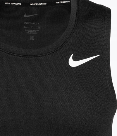 Maicë vrapi Nike Miler Dri FIT për burra, material Dri FIT, gjona reflektuese, e zezë