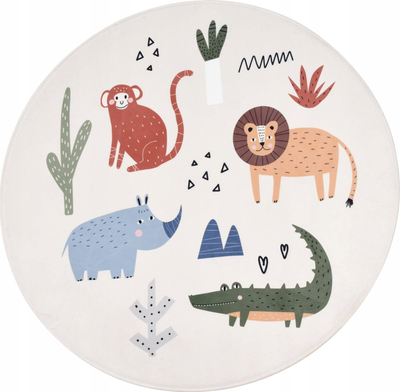 Tapet për kalamoj Home &amp; Styling Collection Safari, rrumbullak 100 cm, poliester, shumëngjyrësh