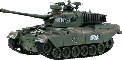 Tank lodër me telekomandë M60, 1:18, me drita dhe zëra, jeshil