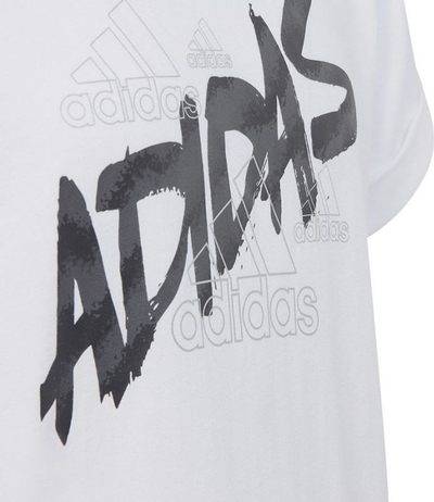 Bluzë për goca adidas Dance Knotted Tee Jr HR5818, 100% pambuk, e bardhë