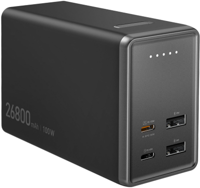 Power bank J5create JPB264100, 26800mAh, PD 100W me 4 porta, i zi