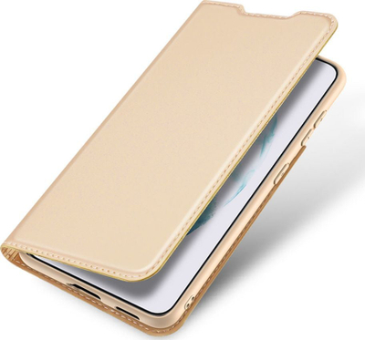 Kufi telefoni Dux Ducis Skin Pro për Samsung Galaxy S22 Plus, lëkurë PU, me qëndrim, ngjyrë gold