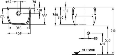 Lavabo pune Keramag Utility Sink 367200000, 45cm, distanca vrimave 305mm, e bardhë