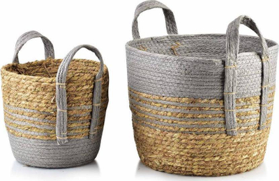 Set shporta ruajtje Mondex Bali Pal, 2 copë, seagrass, gri natyrale