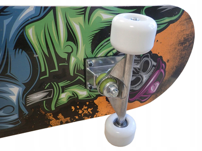 Скејтборд за деца Kubisport Space Skull, класично дрво, до 60 kg, шарен