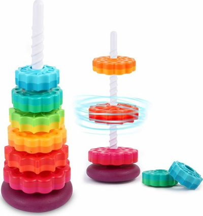 Kullë spirale shumëngjyrëshe Colorful ZA5286, lodër sensoriale grumbulluese