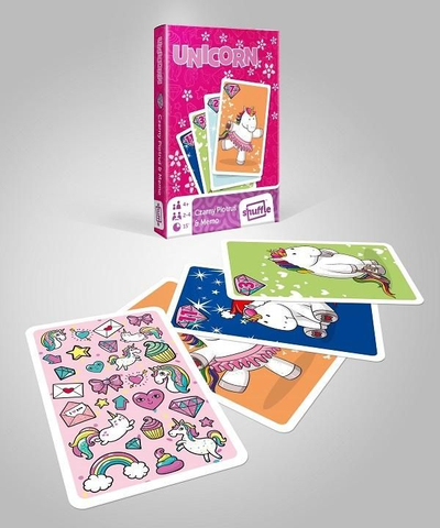 Loja me letra Cartamundi Happy Unicorn Black Peter Memo, për kalamaj, shumëngjyrëshe
