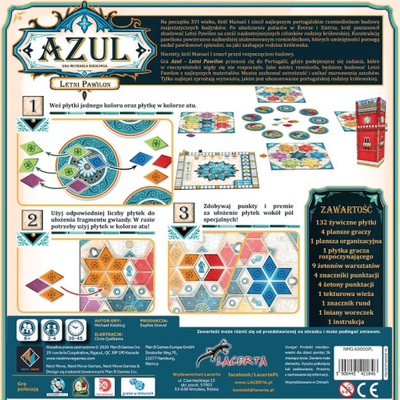 Lojë me tabela Azul Summer Pavilion LACERTA, strategjike, për 2‑4 lojtarë, shumëngjyrëshe