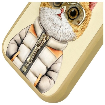 Kllëf telefoni Nimmy Cool&amp;Cute 2.0 Cat për iPhone 16 Pro Max 6.9", silikon, khaki