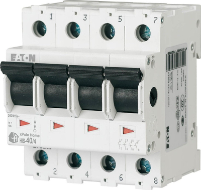 Ndërprerës modular Eaton HIS-40/4, 40A, 4 pole, gri