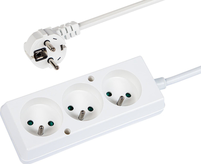 Zgjatës elektrik JONEX PS-370, 3 presa, 1.5m, 16A, i bardhë