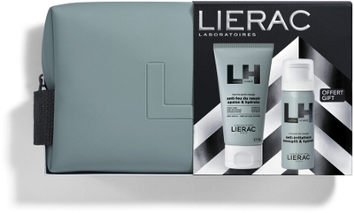 Set rroje Lierac Homme, balsam pas rruajtjes 75ml, shkumë rruajtjeje 50ml, me çantë tualeti