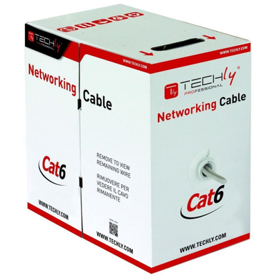 Kabllo rrjeti Techly 022823, UTP Cat6, 305m, gri