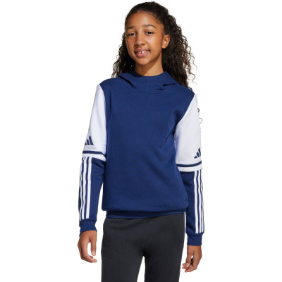 Блуза со капаче Adidas Squadra 25 Sweat Hoody Jr JD4804, памук, со џебови со патент, црна