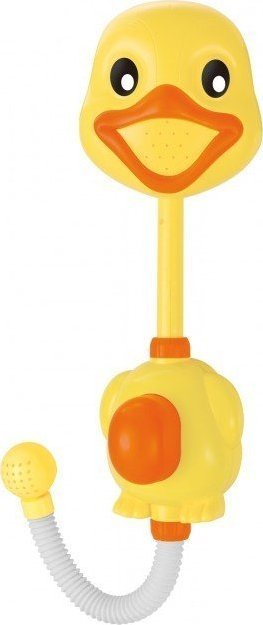 Lodër dushi për banjo Dumel Funny Shower Duck, me pompë uji, me kupë thithëse, e verdhë