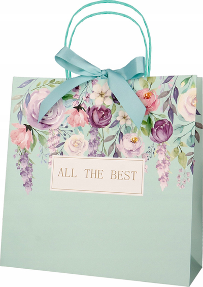 Qese dhuratash Incood Gift Bag, 28x28 cm, me fjongo, pastel me lule