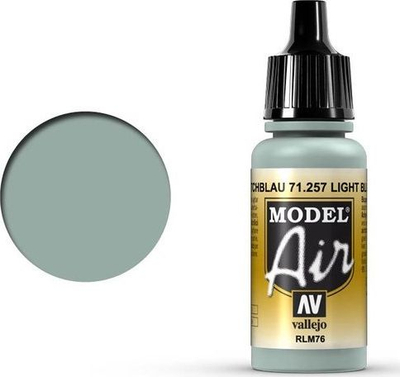 Ngjyrë akrilike Vallejo Model Air Light Blue RLM76, për airbrush, 17ml, blu e çelët