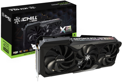Kartë grafike Inno3D GeForce RTX 4070 SUPER iChill X3, 12GB GDDR6X, ARGB, e zezë