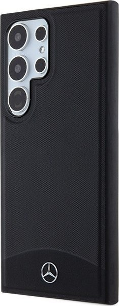 Kapak telefoni Mercedes Benz Leather Fluted Star, për Galaxy S24 Ultra, lëkurë, i zi