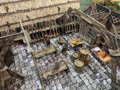 Set terreni Battle Systems Northern Settlement Core Set, për miniatura 28–35mm, RPG edhe wargame, me shumë ngjyra