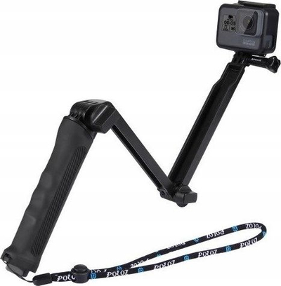 Monopod dorezë 3 në 1 Puluz Three Arm Grip, për GoPro SJCAM Xiaomi, plastik, i zi