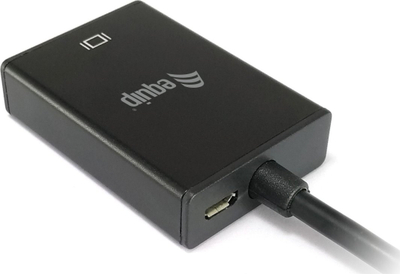 Adaptori Equip VGA në HDMI me audio, kabllo 0.15m, i zi