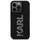 Këllëf telefoni Karl Lagerfeld 3D Rubber Glitter Logo për iPhone 15 Pro Max 6.7", silikon, i zi