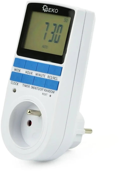 Programues kohe për prizë LCD, 230V, 10 cikle, i bardhë