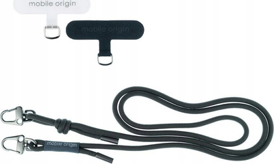 Rrip lanyard për telefon Mobile Origin, 6mm, i rregullueshëm 82-163cm, i zi