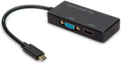 Adaptor video Value 12.99.3215, USB-C në HDMI VGA, 3840x2160, i zi