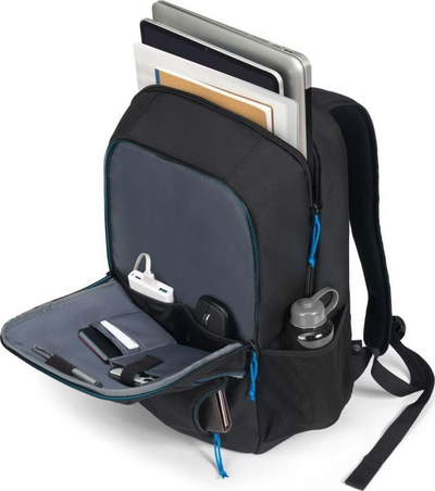 Çantë shpine DICOTA SPIN II, për laptop, material PET, e zezë