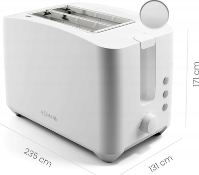 Toaster Bomann TA 6065 CB, 870W, me trup që s’nxehet, i bardhë