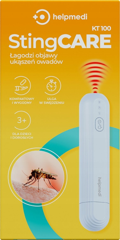 Pajisje kundra pickimeve HelpMedi StingCare KT-100, portative, me bateri të rikarikueshme, e bardhë