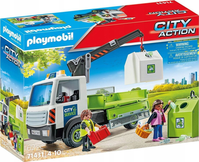Set figurina Playmobil City Action 71431 Glass Container Truck, kamion qelqi, për kalamaj 4+