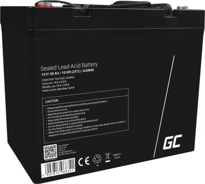 Bateri AGM Green Cell AGM56, 12V, 50Ah, e zezë