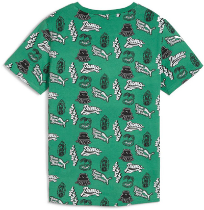 Bluzë PUMA ESS+ MID 90s për fëmijë, me print grafik, e gjelbër