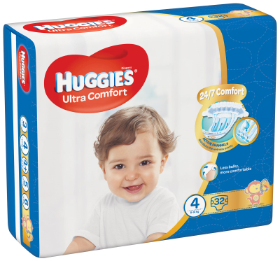 Pelena Huggies® Ultra Comfort 4 (8-14 kg, 32 copë)