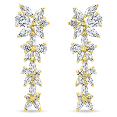 Vathë për femra Brilio Silver Flowers EA1159Y, të artë