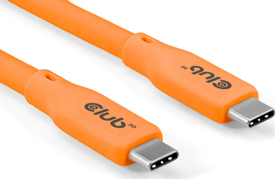 Kabllo USB-C Club3D CAC-1576, 2m, 240W PD, portokalli