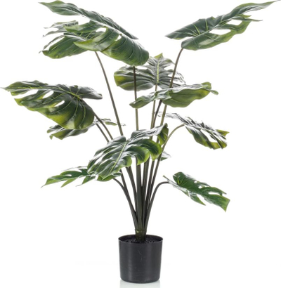Bimë plastike Emerald Monstera, 98 cm, në vazo, jeshile