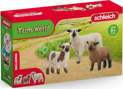 Set figurinash Schleich Farm World Sheep Friends, 3 copa, shumëngjyrësh
