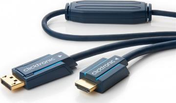 Kabllo adapteri DisplayPort në HDMI Clicktronic Casual 44925, 3m, 4K 60Hz, blu