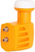 LNB satelitor Televes Twin, 2 dalje, 10.7–12.75 GHz, portokalli