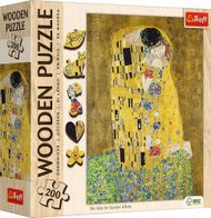 Puzzle druri Trefl Wood Craft The Kiss Gustav Klimt, 200 copa, shumëngjyrësh