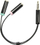 Përshtatës audio Deltaco 3.5mm, kabllo 0.1m, për kufje me mikrofon, i zi