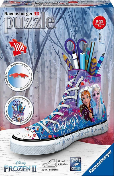 Puzzle 3D Ravensburger Sneaker Frozen II, 108 copa, 21 cm, shumëngjyrësh