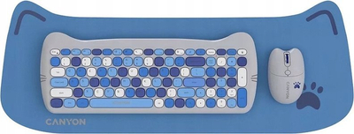Set tastierë edhe mi wireless Canyon HSET-W6 Silent Kitty Edition, komplet me mousepad, blu