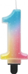 Qiri për ditëlindje Godan numri 1 pastel ombre, 8 cm, shumëngjyrësh